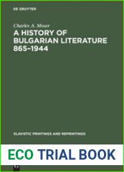 A History of Bulgarian Literature 865–1944