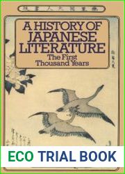 A History of Japanese Literature The First Thousand Years