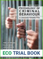 Psychology of Criminal Behaviour - A Canadian Perspective, 2nd Edition