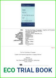 The New Psychology of Language Cognitive and Functional Approaches To Language Structure,