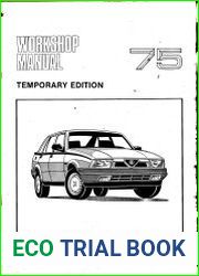 Alfa Romeo 75, Milano c 1985 Workshop Manual