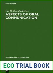 Aspects of Oral Communication (Research in Text Theory)