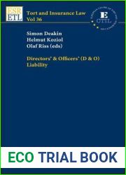 Directors| and Officers| (D and O) Liability