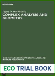 Complex Analysis and Geometry: Proceedings of a Conference at The Ohio State University, June 3-6, 1999 (Ohio State University Mathematical Research Institute Publications, 9)
