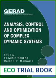 Analysis, Control and Optimization of Complex Dynamic Systems. Mathematics of Decision Making.