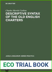 Descriptive Syntax of the Old English Charters