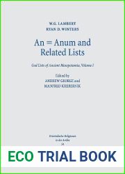 An = Anum and Related Lists: God Lists of Ancient Mesopotamia (Orientalische Religionen in Der Antike, 1)