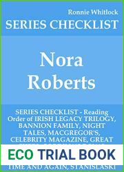 Nora Roberts - SERIES CHECKLIST - Reading Order of IRISH LEGACY TRILOGY, BANNION FAMILY, NIGHT TALES, MACGREGOR|S, CELEBRITY MAGAZINE, GREAT CHEFS, CORDINA|S ROYAL FAMILY, D.C. DETECTIVES, O|HURLEY,
