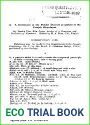 A Dictionary of Pahari Dialects spoken in Punjab Himalayas