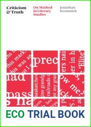 Criticism and Truth: On Method in Literary Studies (Thinking Literature)