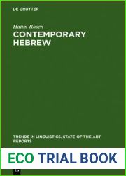 Contemporary Hebrew (Trends in Linguistics. State-of-the-Art Reports, 11)