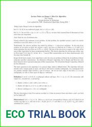 Lecture Notes on Karger|s Min-Cut Algorithm
