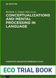 Conceptualizations and Mental Processing in Language (Cognitive Linguistics Research)