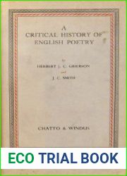 A Critical History of English Poetry