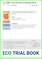 Financing and Payment Strategies to Support High-Quality Care for People with Serious Illness