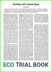 Sociology and Common Sense