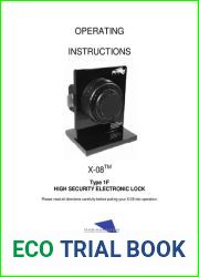 Kaba Mas X-08 Type 1F High Security Electronic Lock Operating Instructions