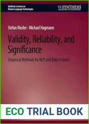 Validity, Reliability, and Significance: Empirical Methods for NLP and Data Science (Synthesis Lectures on Human Language Technologies)