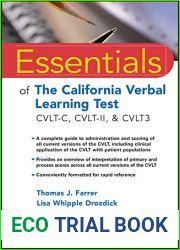 Essentials of the California Verbal Learning Test: CVLT-C, CVLT-2, and CVLT3 (Essentials of Psychological Assessment)