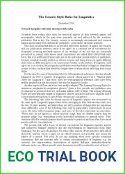 The Generic Style Rules for Linguistics