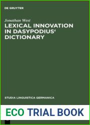 Lexical Innovation in Dasypodius| Dictionary