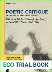Poetic Critique: Encounters with Art and Literature (WeltLiteraturen World Literatures, 19)