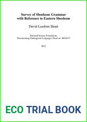 Survey of Shoshone Grammar with Reference to Eastern Shoshone