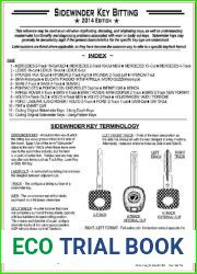 Sidewinder Key Bitting Reference Guide