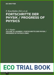 Fortschritte der Physik Progress of Physics : Volume 33, Number 1 1985