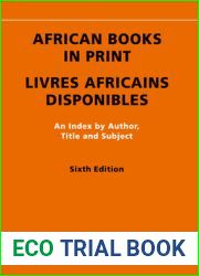 African Books in Print Livres Africains Disponibles
