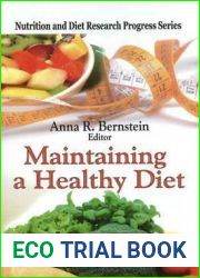 Maintaining a Healthy Diet (Nutrition and Diet Research Progress)