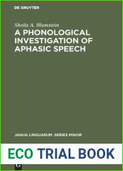 A phonological investigation of aphasic speech, (Janua linguarum)