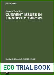 Current Issues in Linguistic Theory - Noam Chomsky and Others