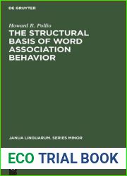 The structural basis of word association behavior (Janua Linguarum. Series Minor, 51)