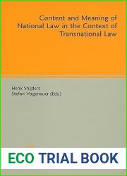 Content and Meaning of National Law in the Context of Transnational Law