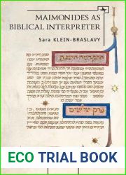 Maimonides as Biblical Interpreter (Emunot: Jewish Philosophy and Kabbalah)
