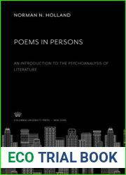Poems in Persons: An Introduction to the Psychoanalysis of Literature