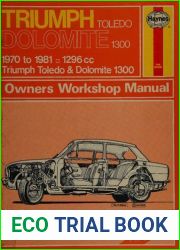 Haynes Triumph Toledo and Dolomite 1300 Owners Workshop Manual