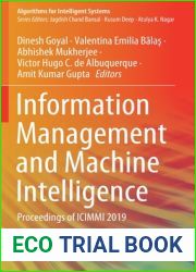Information Management and Machine Intelligence: Proceedings of ICIMMI 2019 (Algorithms for Intelligent Systems)