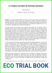 Le complexe narcotique de l|Amerique autochtone