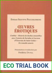 AENEAS SILVIO PICCOLOMINI, OEUVRES EROTIQUES (French Edition)