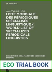Liste mondiale des periodiques specialises linguistique World List of Specialized Periodicals Linguistics