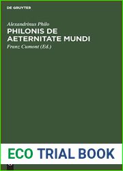 Philonis De aeternitate mundi (Latin Edition)
