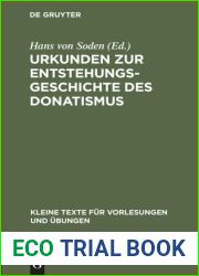 Urkunden zur Entstehungsgeschichte des Donatismus. Hrsg. von Hans von Soden (German Edition)