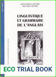 Linguistique et grammaire de l|anglais
