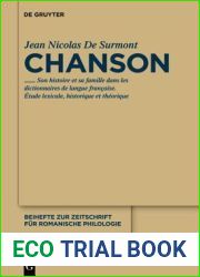 Chanson: Son Histoire Et Sa Famille Dans Les Dictionnaires de Langue Fran?aise. ?tude Lexicale, Th?orique Et Historique