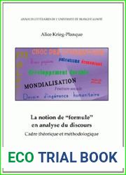 La notion de formule en analyse du discours - cadre theorique et methodologique