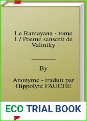 Le Ramayana - tome 1 Poeme sanscrit de Valmiky