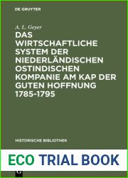 Das wirtschaftliche System der niederlandischen ostindischen Kompanie am Kap der guten Hoffnung 1785-1795