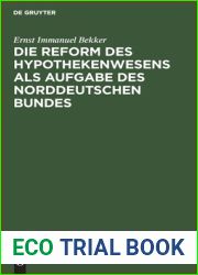 Die Reform des Hypothekenwesens als Aufgabe des norddeutschen Bundes (German Edition)